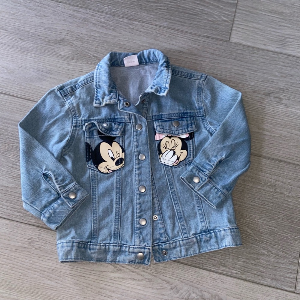 Disney Baby Minnie Mouse Denim Jean Jacket Size 18-24 Months